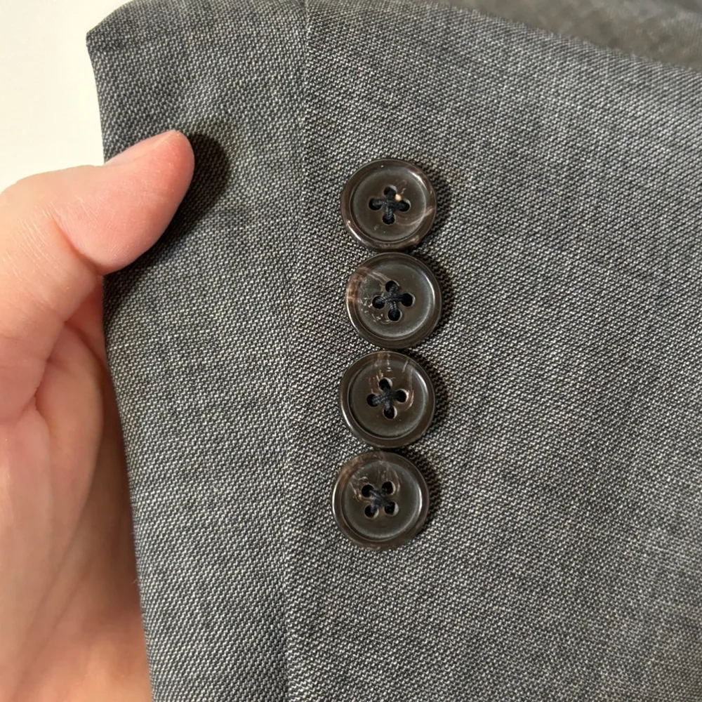Lauren Ralph Lauren Blazer Men’s Size 44L Gray Wool Two Button Front Pockets